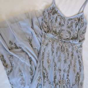 Adrianna Papell - Floral Beaded Blouson Dress